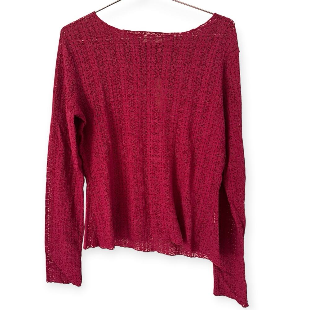 NWT Natural Life Purple Floral Semi Sheer Long Sleeve Blouse Women’s Size XXL